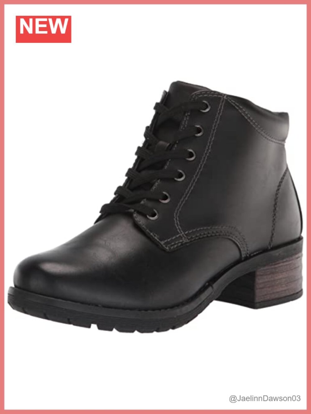 Lace-Up Plain Toe Ankle Bootie - Memory Foam Comfort, Water Resistant